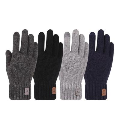 Touchscreen Knitted Woolen Gloves Wool Full Finger Gloves Soft Men Knitted Gloves  Winter