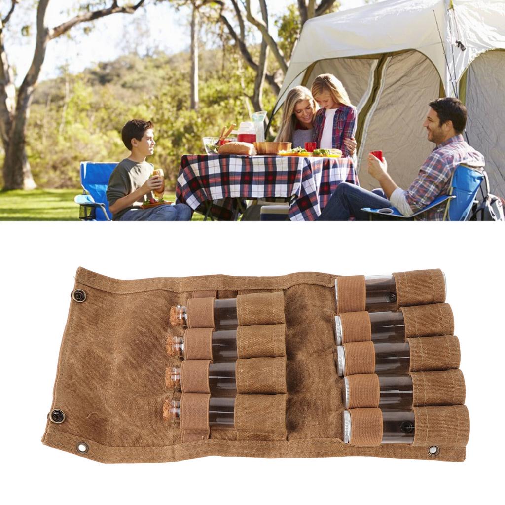 Portable Spice Bag Multipurpose   Ssoning Storage Bag with 9 Spice Jars for Outdoor Camping Travel