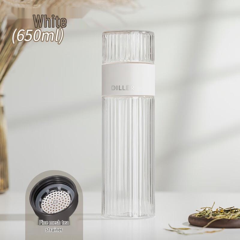 Diller Roman Pillar Tea Infuser Cup - White 650ML