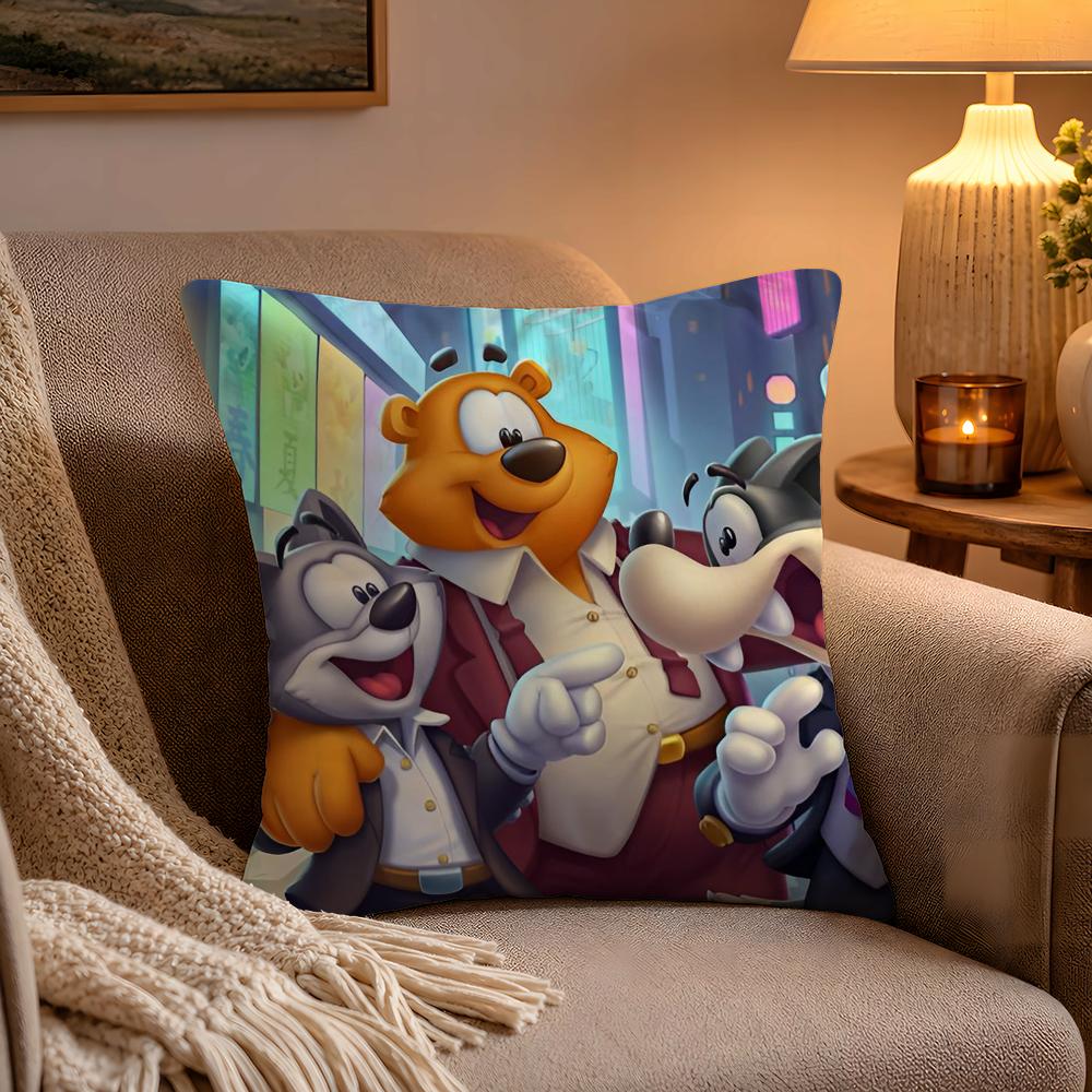 Kwaii Anime Ttoon Bblast Pillow Case Soft Plush Cushion Cover Double Print and Invisible Zipper for Sofa Home Car Use