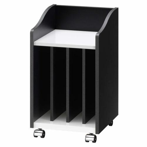 Asahi Wood Processing PIANO WAGON Sheet Music Storage, 30cm Wide X 29cm Deep X 52cm High, Black X White, Fully Assembled, AS-PW30