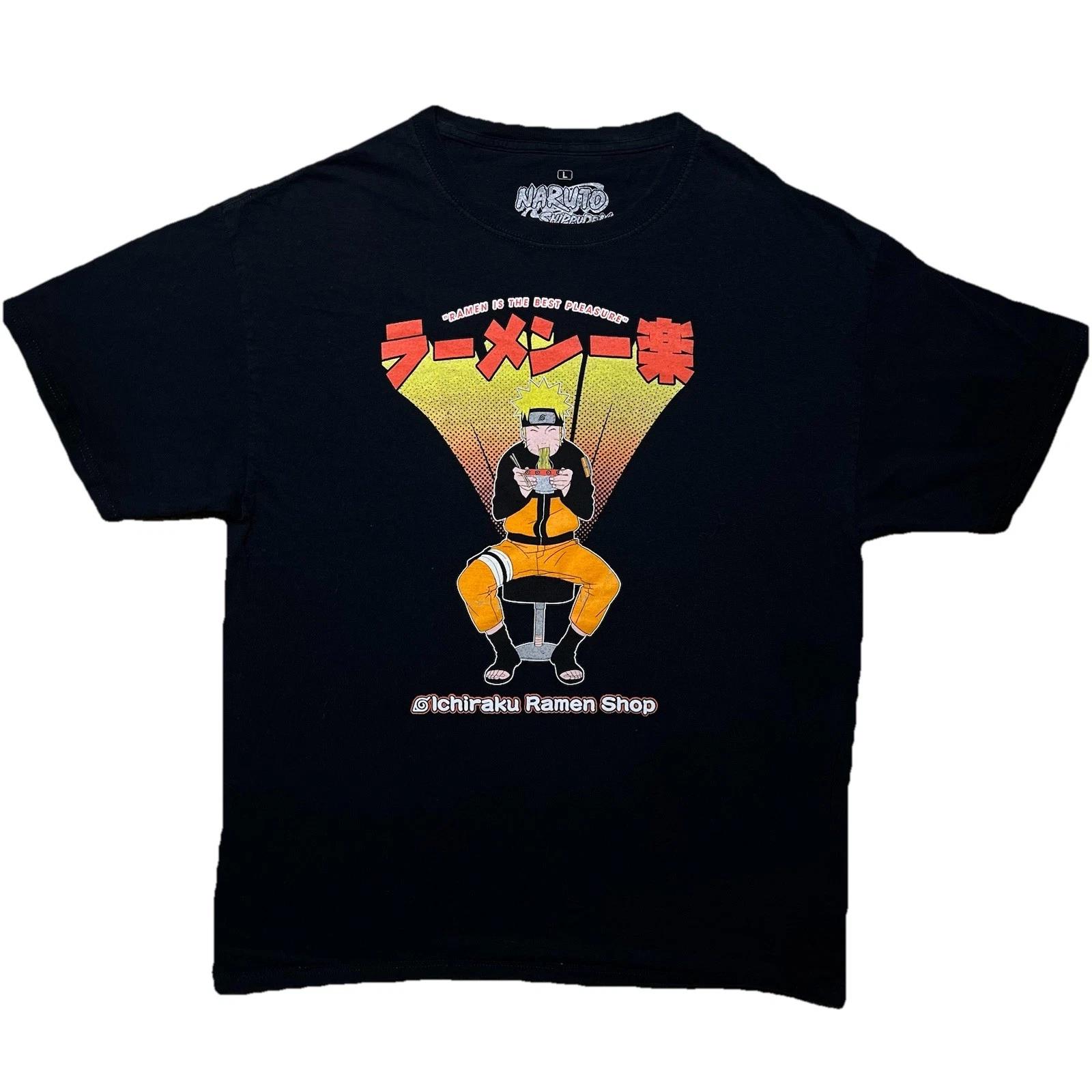 Naruto Shippuden Ichiraku Ramen Shop Graphic T Shirt Mens Large Black Anime Tee S
