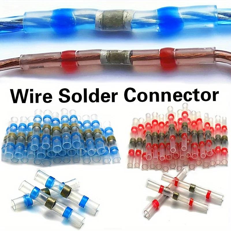 

100pcs Waterproof Solder Seal Heat Connector Shrink Butt Connectors Lug Terminals Electrical Wire Car Insulated Terminal 100pcs