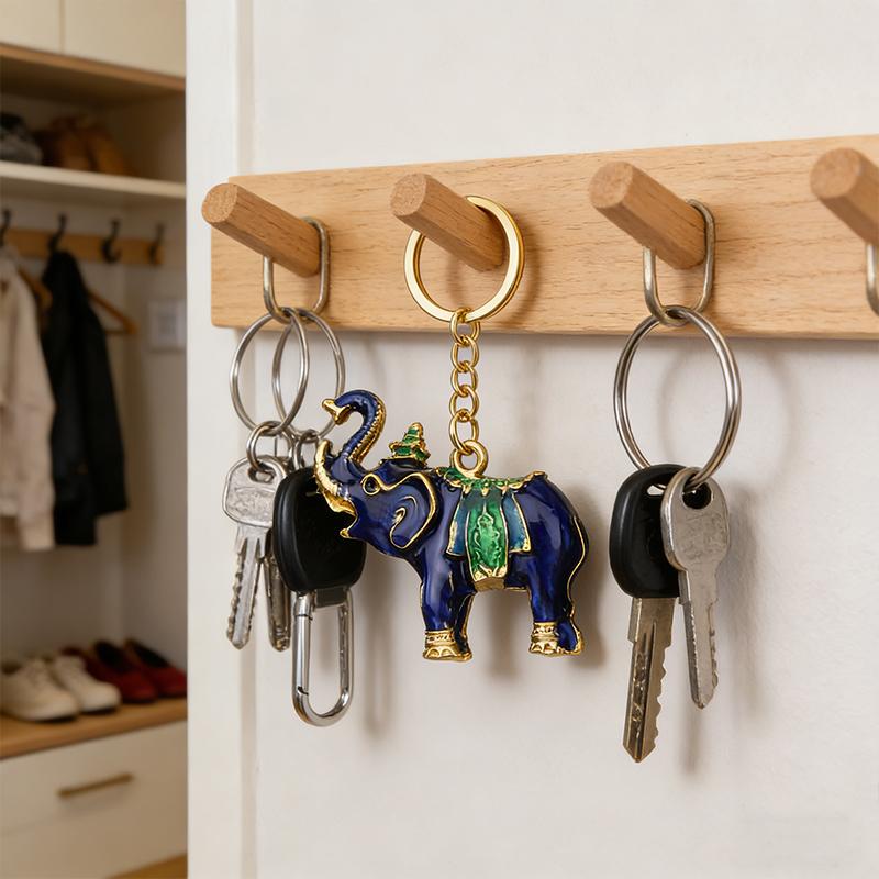 Elephant Keychain Vintage Creative Colorful Animal Pendant for Car Bag Decoration Cute Girls Accessory