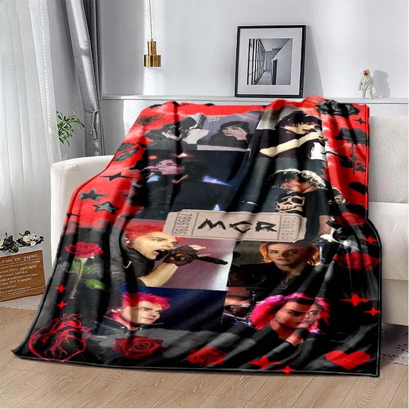 USA My Chemical Romance Band Blanket Printed Flannel Blanket Soft Warm Plush Throw Blanket for Bed Bedroom Sofa Picnic Fan Gift