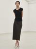 NOUVE Cap Sleeve Button T-Shirt - Black