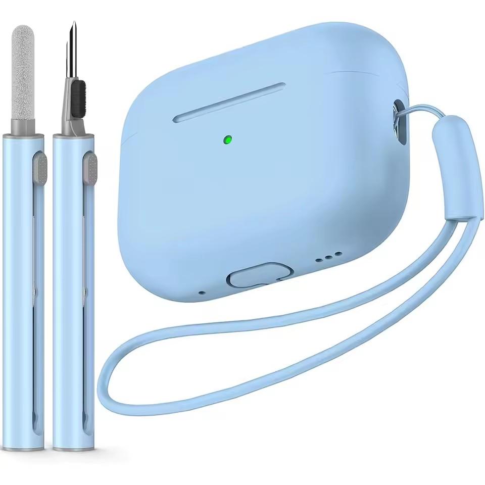 For Airpods pro 2 case Cover with Cleaner Pen Kit Soft Silicone Protective Case for Apple Airpods pro 2nd/1st case Generation