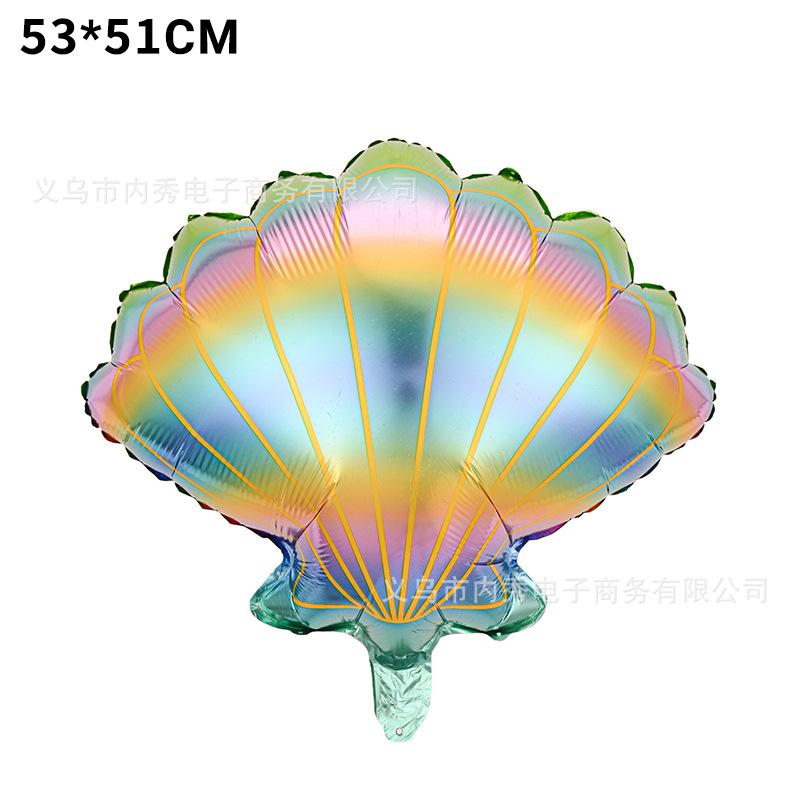 Special-Shaped Mermaid Balloon Birthday Party Decoration Balloon Fish Tail Shell Modeling Aluminum Film Ocean Fairy Tale