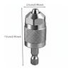 Hex Shank Drill Chuck Adapter Knurled ThreeJaw Metal Power Tool Accessory