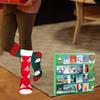 24 Stück Weihnachtsstrumpf Adventskalender-Set 24 Tage Weihnachten Countdown-Kalender Verschiedene Weihnachtsmuster Feiertagsstrümpfe