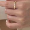 Minialist Beaded Gold Color Ring for Women Thin Band Stackable Party Daily Simple Versatile with CZ Dainty Finger Jewelry