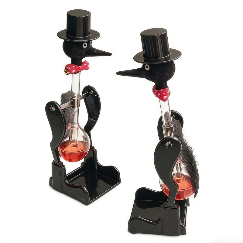 Ornement d'oiseau à mouvement perpétuel, canard en verre liquide permanent sans arrêt, jouet pour décoration de bureau à domicile