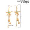 Boho Ozean Stil Quallen Seestern Jakobsmuschel Quaste Ohrringe Urlaub Silber Gold Farbe Imitationsperlen Kristall Lange Ohrringe Sommer Strand Schmuck Y2K