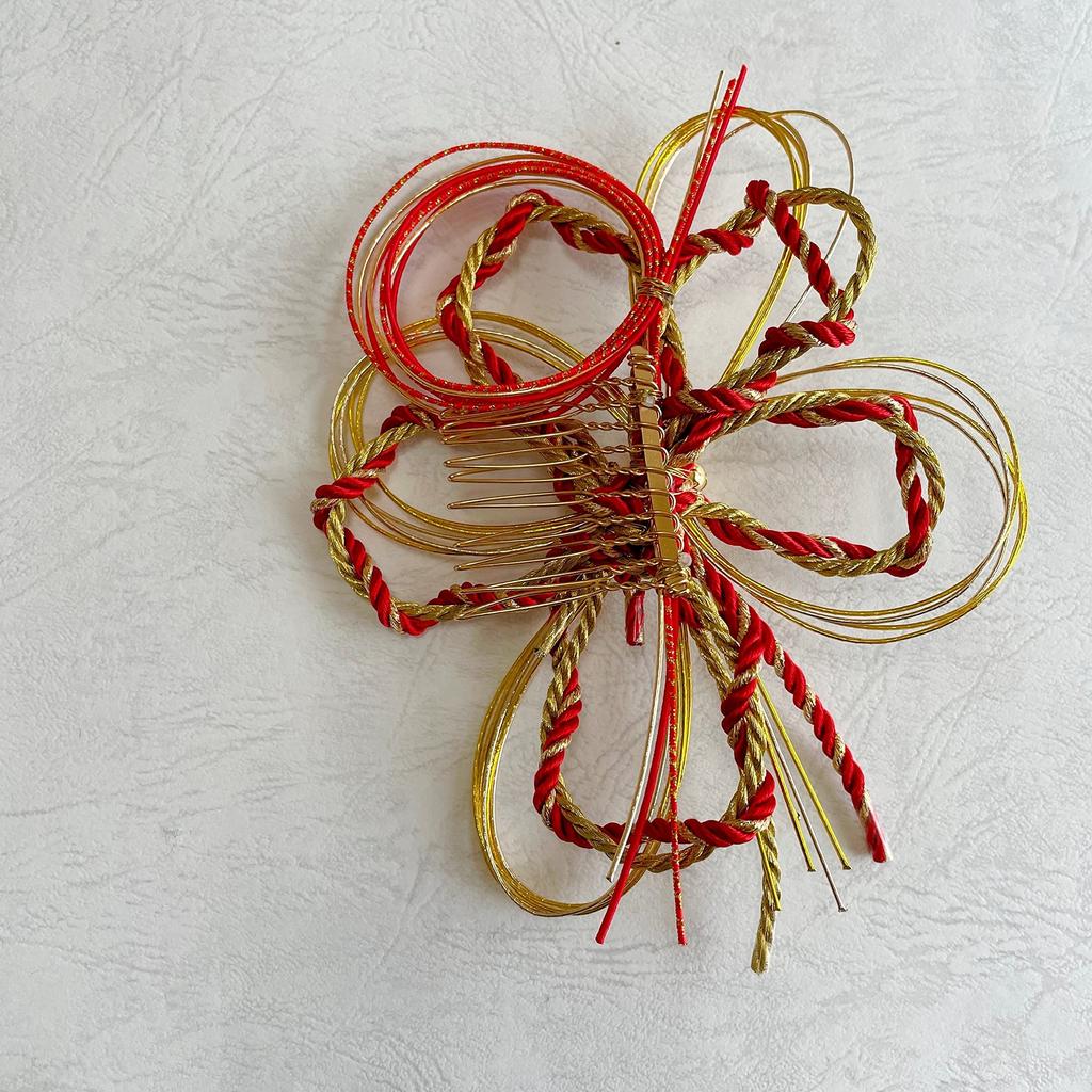 Mizuhiki Hair Red for and Bridal Perfect for and Ornament, Gold, Kumihimo, Coming-of-Age Ceremonies, Graduations, Weddings, Wear. Kimono, Hakama,
