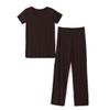 KICKEE Pajama Short Sleeve Top and Long Made with Viscose Soft and Women's Set, V-Neck Pants, (Bamboo-Derived) Material, Moisture-Wicking Breathable,