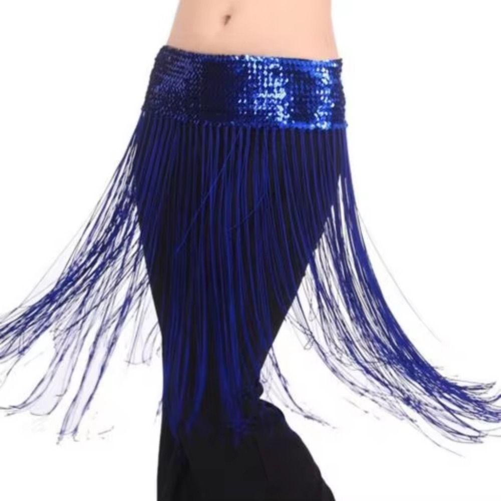 Long Tassel Belly Dance Hip Scarf Creative Sequin Waist Chain Belly Dance Belt  Women Accessory