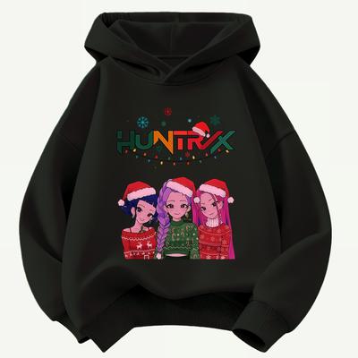 Popular K-pop Devil Hunter Children's Hoodie Christmas Outfit for Boy and Girl Autumnand Winter Warm Children's Hooded Sweatshirt