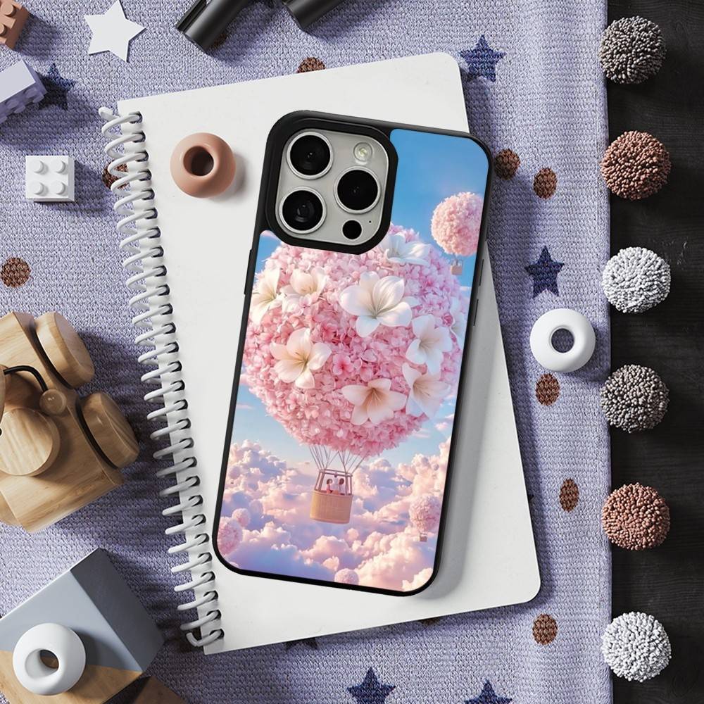 Romantic Hot Air Balloon Case For iPhone 13,12,11,16,15,17,14,Pro,Max,Plus,Mini, For Magsafe,Magnetic Wireless Charging