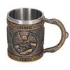 Stainless Steel Liner Mug Hand Painted Decorative Retro Medieval Resin Mug Beer Cup for Home Bar