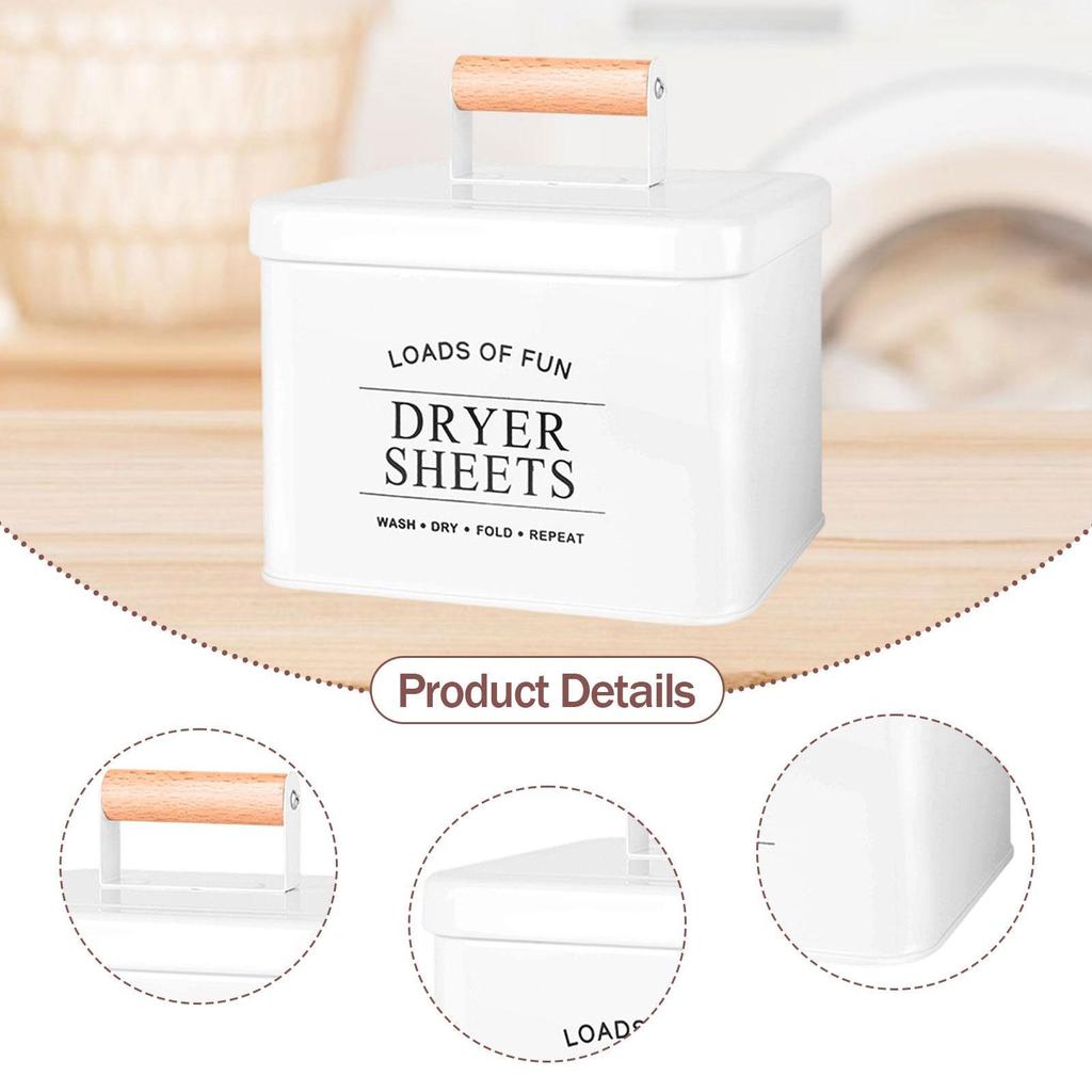 Dryer Sheet Container Organizer Decor Farmhouse Dustproof Accessories Multipurpose Portable Laundry Pod Storage Box for Dorm