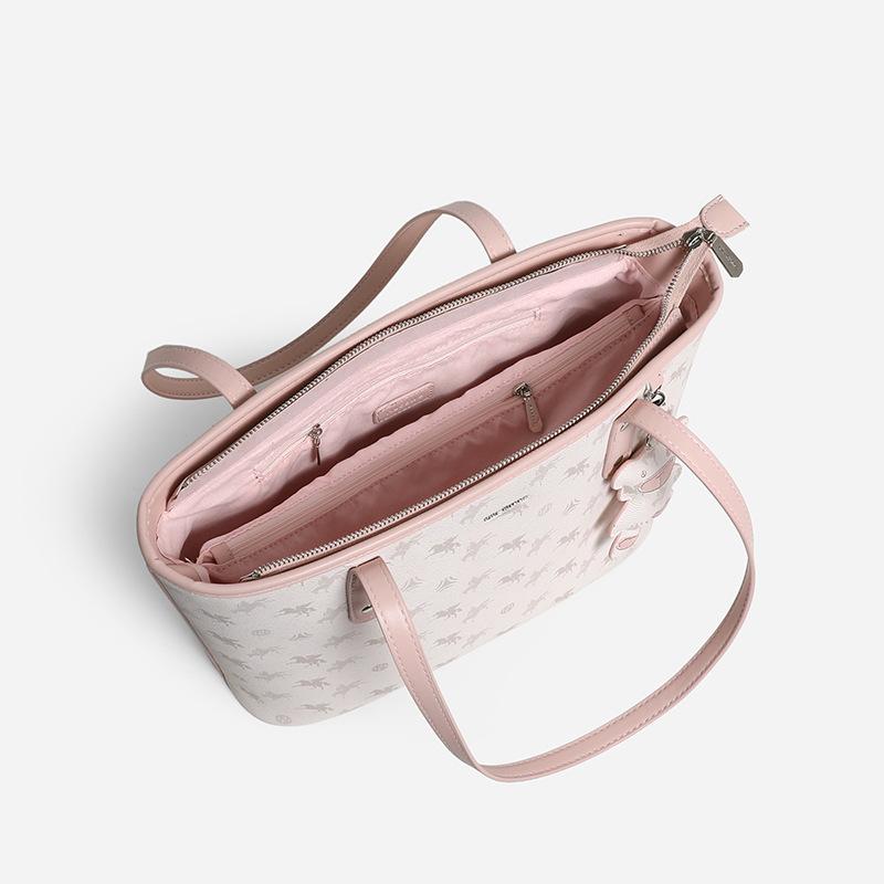 2025 Genți de mână noi mari pentru femei Design de marcă Geantă de umăr Geantă tote clasică cu model în carouri cu ornament ursuleț Genți de cumpărături excelente din PVC