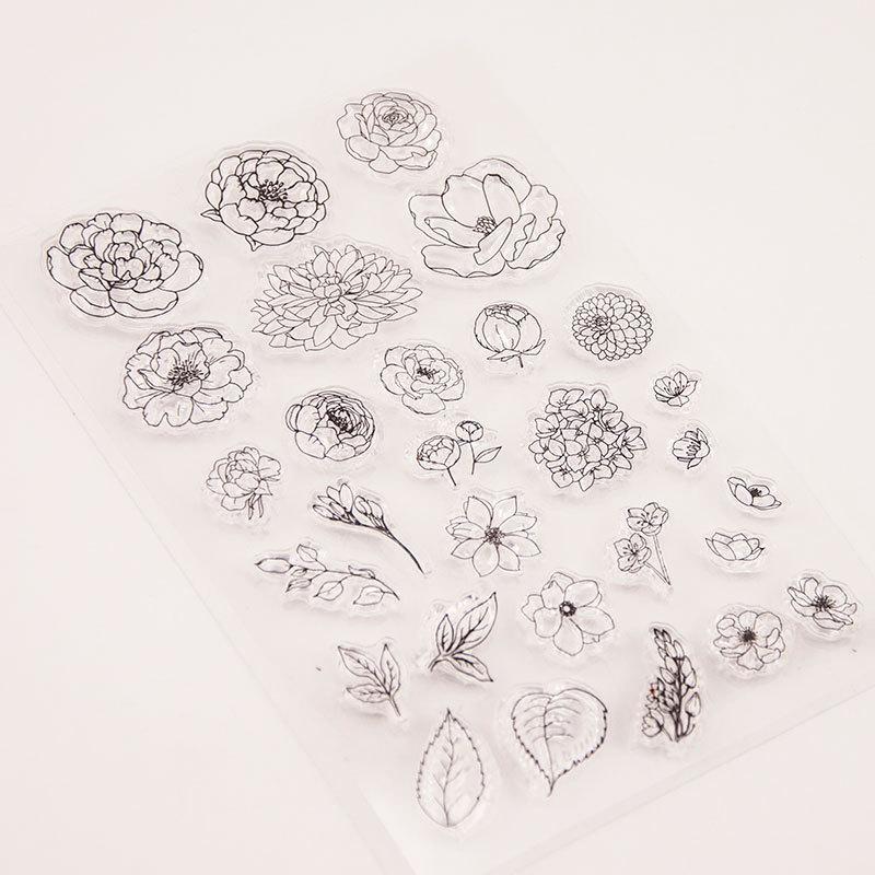 1pc DIY Flowers Floral Transparent Rubber Clear Stamp Scrapbook Photo Album DIY Card Making Clear Stamps