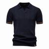 Men's Knitted Polo Shirt, Business Casual Short Sleeve Turn-Down Collar Polo Top Short Sleeve Turn-Down Collar Sweater Polo Tee for Spring Summer