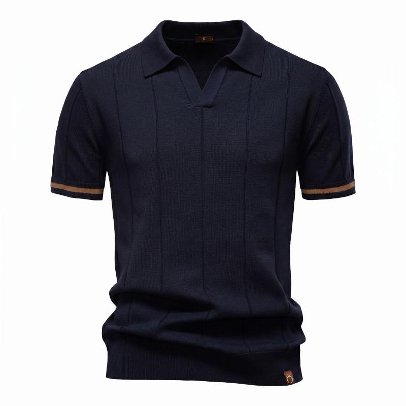 Men's Knitted Polo Shirt, Business Casual Short Sleeve Turn-Down Collar Polo Top Short Sleeve Turn-Down Collar Sweater Polo Tee for Spring Summer