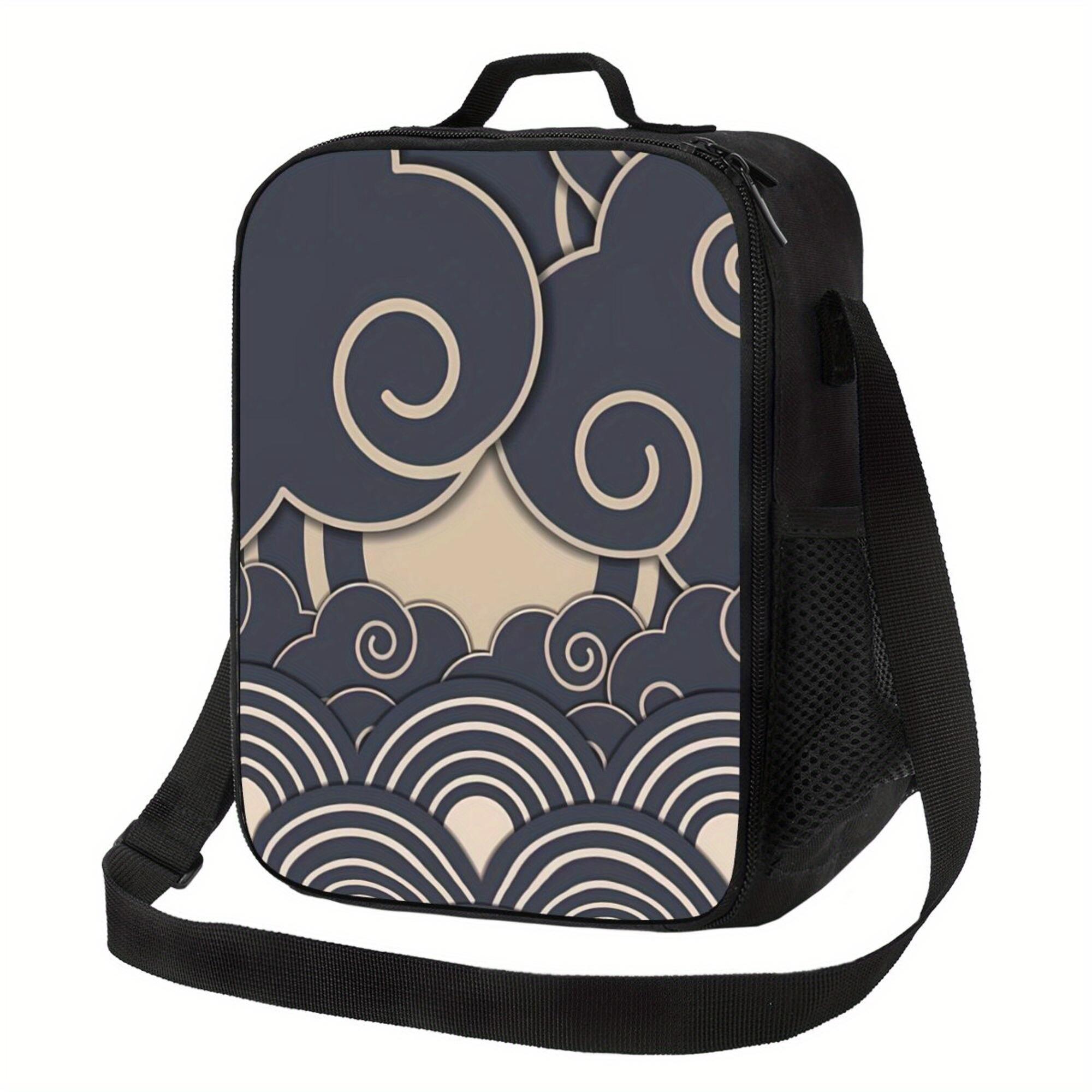 

Geometric Cloud Pattern Insulated Cooler Bag - Reusable, Portable Lunch Tote for Camping, Picnics & Beach Outings 26.5x20x11.5CM