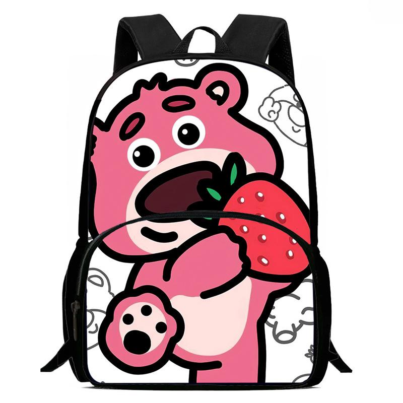 Strawberry Bear School Bag High Definition Printing Multi-Function Oxford Lightweight Backpack