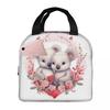 Valentine's Day Koala Bears In Love Insulated Lunch Bag for Kids School Cooler Thermal Food Box Tote Lunch Boxes Container