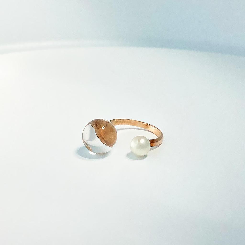 Pearl and Dew Ring - Handmade 925 Sterling Silver Jewelry for Women's Gift