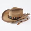 Summer Men's Women's Western Top Hat, Sun Hat, Jazz Hat, Sun Protection Hat, Spray Painted Cowboy Straw Hat