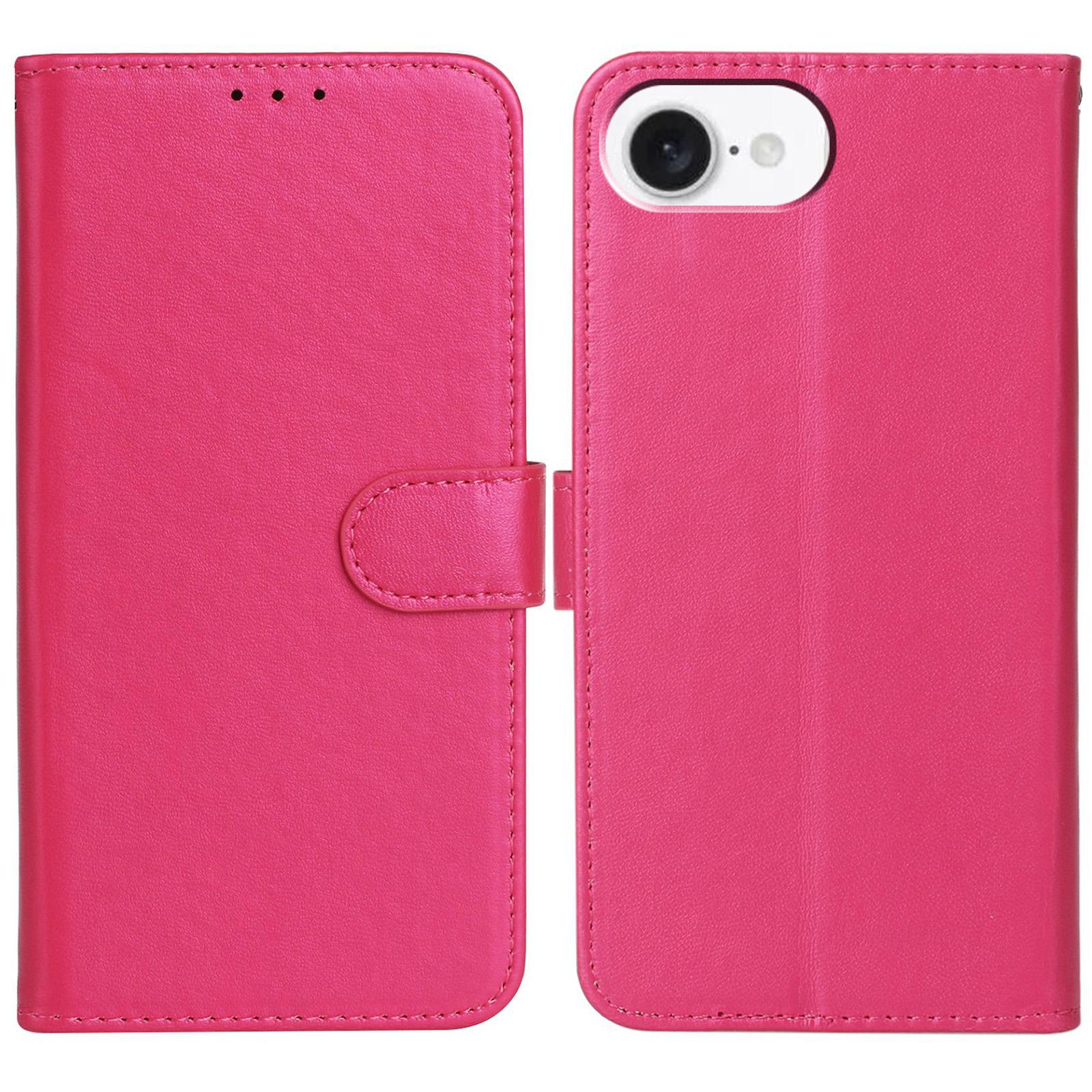 

For iPhone 16e Case PU Leather Flip Phone Cover Wallet Card Slot Holder Rose
