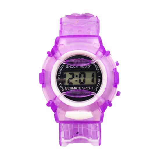 

Digital Watch Shock Resistant Easy Reading Round Dial Anti-fade Precise Wristwatch for Children фиолетовый