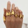Personality Ring, Stainless Steel Vacuum Plated 18K Gold Starfish Shell Open Jewelry