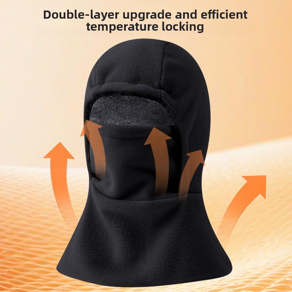 Fleece Warm Hat Mask Neck Protection Ski Windproof Cap Balaclava Cycling Cap  Skiing