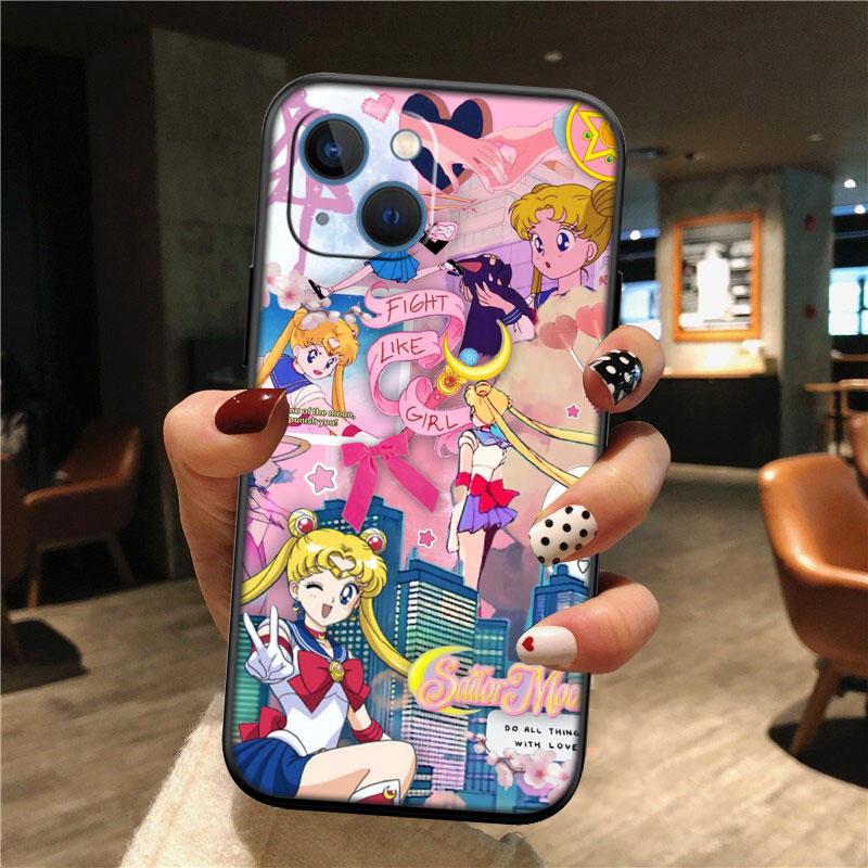 TR34 S-Sailors Art M-Moon Shell Phone Case for Samsung Galaxy S20 S21 S22 Ultra FE Plus A21S A22 A24 A25 A26 A30 A30S A31