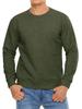 TACVASEN Soft and Comfortable for Round Solid Work Long Army Size S Men's Fleece-Lined Sweatshirt, Winter, Neck, Color, Casual, Outerwear, Sleeves,