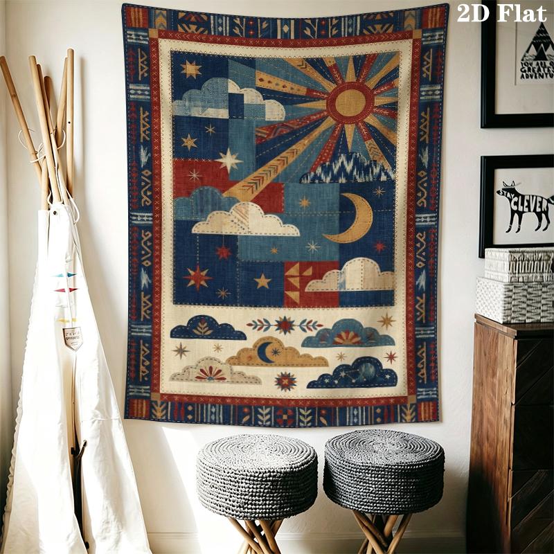 Sky Wall Tapestry Aesthetic Wall Hanging Printed Fabric Blanket Decorative Tapestries for Bedroom Living Room Home Decor