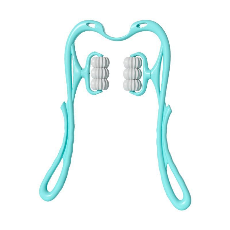 

Шестиколесный ручной шейный массажер для шеи, спины, талии - снятие мышечного напряжения и расслабление, роликовый терапевтический инструмент розовый