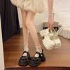 2026 Spring New Fashionable Height Increasing Thick Bottom Sponge Cake Mary Jane Shoes Women One Button Belt Skirt Single Shoes