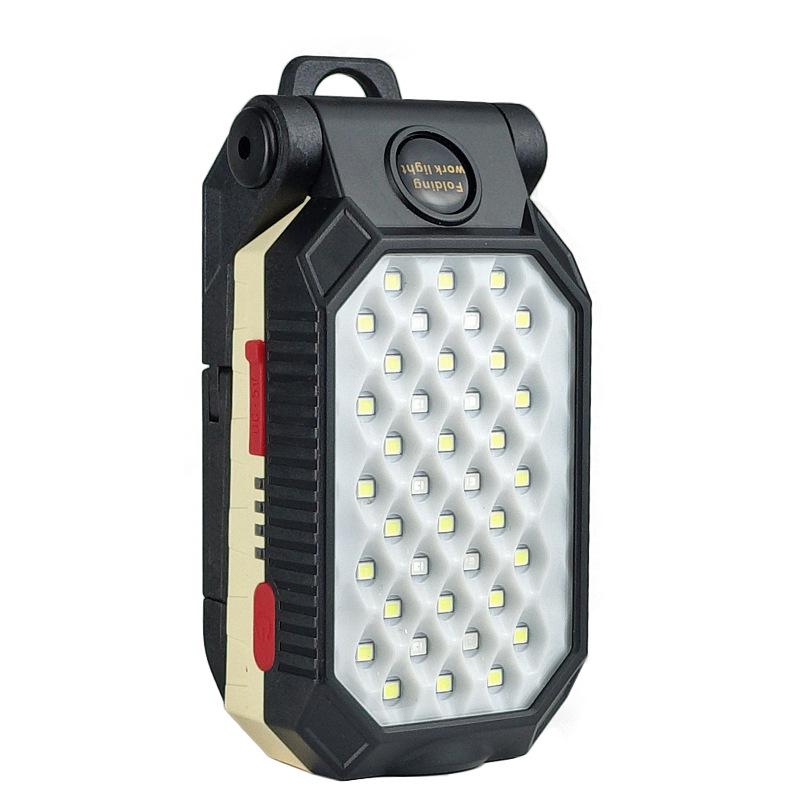 Rechargeable Foldable LED Work Light with Magnet - Portable USB Camping Light (Red & Blue)