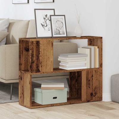 Bookshelf Room Divider Rustic Wood Look 80 X 24 X 63 Cm