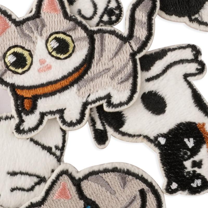 9 Pcs Cartoon Animal Embroidered Patches Cats Iron On Patches Repair Patches Dogs Sewing Patches for Clothes Bag