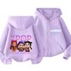 Kpop Dämonenjäger Reißverschluss-Hoodie Kinder Huntrix Rumi Zoey Cartoon Mode Reißverschluss-Sweatshirt Junge Mädchen Freizeit-Oberteile Kinderkleidung Geschenk