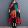 Manga corta Tallas grandes vintage floral nuevo en vestidos para mujer vestido largo suelto casual de verano