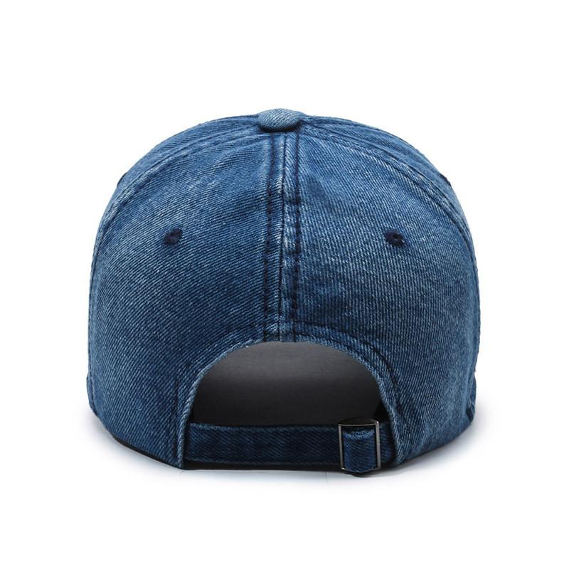 Vintage Denim Baseball Cap With Embroidered Letters For Outdoor Sun Protection Spring