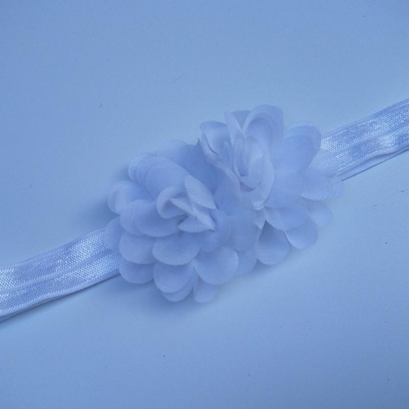 Korean Chiffon Flower Baby Girl Headband - Elastic, Solid Color, Princess Style