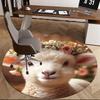 1pc Anime Design Flower Crown Lamb Round Carpet - Office Chair Mat, Non-Slip Rug for Home Decor, Suitable for All Seasons D009